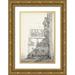 Foust Richard 17x24 Gold Ornate Wood Framed with Double Matting Museum Art Print Titled - European Building Sketch I