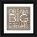 Jaxn Blvd. 20x20 Black Ornate Wood Framed with Double Matting Museum Art Print Titled - Dream Big Dreams