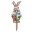 Rabbit Spring Easter Ornaments Yard Decorative Decoration Outdoor Decor Stakes Sign Garden Iron Stake Easter Metal Bunny Card Slot Boot for Men Garden Flag Holder Stand 12 X 18 Easter Cards Religious