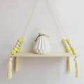 Boho Shelves for Wall Wood Rope Hanging Floating Shelves with Beads Tassels Nordic Style Display Planter Rack Storage Hanging Shelf for Bedroom Living Room Kitchen Office Home Decor