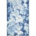 Hand Tufted Blue Wool Rug 5 X 8 Modern Shibori Tie Dye Room Size Carpet