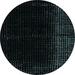 Ahgly Company Indoor Round Abstract Dark Slate Gray Green Abstract Area Rugs 8 Round