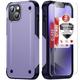 for iPhone 14 Case iPhone 14 Phone Case with(2xTempered Glass Screen Protector)Military Grade Dropproof Shockproof Dual Layer Combo Case Cover For iPhone 14 6.1