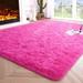 Junovo Super Soft Fluffy Area Rugs Modern Shag Rug for Bedroom Living Room Cute Carpets for Kids Nursery Girls Home Dorm 4 x6 Hot Pink