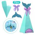 HAOAN Mermaid Gift Bags 20 Pcs Gift Wedding Party Candy Sweet Treat Boxes for Kids Mermaid Birthday Party Supplies Decorations Baby Shower Supplies