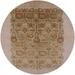 Ahgly Company Indoor Round Mid-Century Modern Light Brown Oriental Area Rugs 4 Round