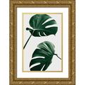 1x Studio III 11x14 Gold Ornate Wood Framed with Double Matting Museum Art Print Titled - Monstera Natural 46