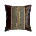 Custom Cushion Cover Decorative Black & Brown 20 x20 (50x50 cm) Throw Pillow Covers Faux Leather Patchwork Leather Throw Pillows For Sofa Geometric Pattern Modern - Leatherpolis