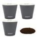 Window Garden Decorative Self-Watering Planters with Fiber Soil Mini Planter Pots for Small Indoor Plants Grey Pack of 3