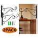 Plant Hangers Wall Mount Hanging Hooks Metal Plant Brackets for Bird Feeder Lanterns Wind Chimes with Screws Black 2 Packs