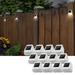 TORCHSTAR 12-Pack Solar-Powered LED Fence Light for Outdoor Patio Backyard 4000K Cool White Dusk-to-Dawn Deck Lights 90Â° Beam Angle Post Night Lighting Stairs Decoration White