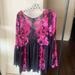 Free People Dresses | Gorgeous Sheer Black, Hot Pink And Lavender Free People Dress . Sz Xs | Color: Black/Pink | Size: Xs