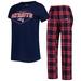 Women's Concepts Sport Navy/Red New England Patriots Plus Size Badge T-Shirt & Pants Sleep Set