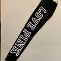 Pink Victoria's Secret Jeans | New Victoria’s Secret Medium Pink Black With White Logo Leggings | Color: Black/White | Size: Medium