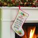 The Holiday Aisle® A Teacher Takes a Hand Personalized Stocking Polyester in Green/Red/White | 16 H x 10 W in | Wayfair