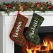 The Holiday Aisle® Trim Personalized Stocking Polyester in Green/Red/White | 16 H x 10 W in | Wayfair 36A97571D1A54D0C9496E25752F22BE6