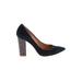 J.Crew Heels: Slip-on Chunky Heel Cocktail Black Solid Shoes - Women's Size 9 1/2 - Pointed Toe