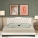 House of Hampton® Edrianna Tufted Platform Bed Wood & /Upholstered/Polyester in Brown | 46.47 H x 79.14 W x 84.26 D in | Wayfair