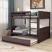 Enrisma Full over Full Solid Wood Standard Bunk Bed w/ Trundle by Harriet Bee Wood in Brown | 59.9 H x 57 W x 79.5 D in | Wayfair