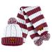 Women's WEAR by Erin Andrews Burgundy/White Washington Commanders Cable Stripe Cuffed Knit Hat with Pom and Scarf Set