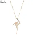 Collier pendentif ballerine plaqué or pour femme fait à la main clavicule patients de mariage