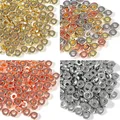 Perles rondes et plates en plaqué or et argent KC 100 pièces/lot pour la fabrication de bijoux