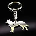 Porte-clés en acier inoxydable pour femme porte-clés document argenté porte-clés chien