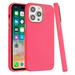Hybrid Case Compatible with Apple iPhone 14 Pro Max (6.7 ) Slim Classic Hybrid Rubber Gummy Gel Slick Hard PC Silicone TPU Chromed Button Cover [ Hot Pink ]
