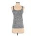 Nike Active Tank Top: Gray Color Block Activewear - Women's Size X-Small