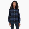 Dickies Women's DuraTech Renegade Flannel Shirt - Ink Navy Buffalo Plaid Size S (FL085)