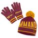 Women's WEAR by Erin Andrews Burgundy Washington Commanders Double Jacquard Cuffed Knit Hat with Pom and Gloves Set