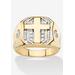 Men's Big & Tall Men'S Yellow Gold-Plated Round Genuine Diamond Cross Ring (1/5 Cttw) by PalmBeach Jewelry in Gold (Size 14)