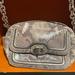 Coach Bags | Gray Snakeskin Coach Shoulder Bag With Front Pocket And Chain Shoulder Strap | Color: Gray/Silver | Size: 91/2”X6”X4”
