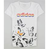 Adidas Tops | Adidas Womens Farm-Print Graphic T-Shirt, White, Dm | Color: White | Size: S