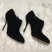 Gucci Shoes | Gucci Black Suede Leather Logo Heeled Ankle Bootie Size-(It)-36.5/(Us)-6 | Color: Black | Size: (It)-36.5 /(Us)-6