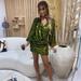 Zara Dresses | Last Zara Woman Nwt Green Sequin Wrap Mini Dress Size Small | Color: Green | Size: S