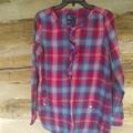 American Eagle Outfitters Tops | American Eagle Outfitters Red Plaid Flannel Tunic Size 10 | Color: Green/Red | Size: 10