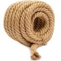 awagas 15M x 1 inch Thick Hemp Rope 49 Feet Decking Twine Jute Rope, Natural Hemp Rope Heavy Duty Rope Jute Hemp Rope, Twisted Manila Rope Garden Cord DIY Landscaping Twine