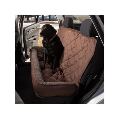 3 Dog Pet Supply Car Seat Protector with Fleece Bolster, Large, Chocolate
