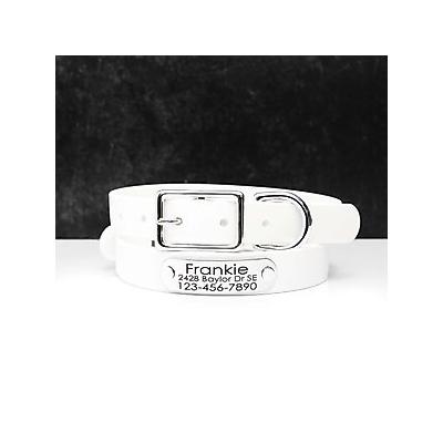 "Mimi Green Waterproof with Riveted Name Plate Dog Collar, Blanca, X-Large 1"""