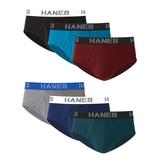 Hanes Men's Ultimate Core Stretch Brief 6-Pack (Size XL) Black/Red/Green, Cotton,Spandex