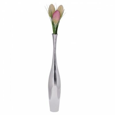 FineBuy Deko-Vase Design Aluminium-Dekoration Wohndeko modern Blumenvase Farbe silber Tischdeko