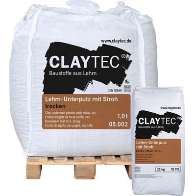 ClayTec Lehm-Unterputz mit Stroh, TROCKEN, 25 kg