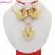 Adixyn-Ensemble de bijoux en or rose de Dubaï collier rond boucle d'oreille et pendentif pour