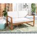 SAFAVIEH Emiko Outdoor Patio Loveseat Bench Natural/Light Grey