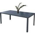 71 Patio Dining Table Aluminum Frame Outdoor Table PS Finish Tabletop Heavy Duty Patio Furniture Rectangular Tea Table for Indoor Outdoor Use Black