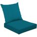 2-Piece Deep Seating Cushion Set Plain deep blue solid color know as Mosaic Blue color Outdoor Chair Solid Rectangle Patio Cushion Set