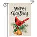 Newhomestyle Cardinal Merry Christmas Garden Flag Red Bird Christmas Yard Flag 12x18 inch