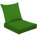 2-Piece Deep Seating Cushion Set Plain Green solid color It is green color Outdoor Chair Solid Rectangle Patio Cushion Set