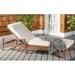 SAFAVIEH Couture Donnamaria Eucalyptus Wood Outdoor Chaise Lounge Natural/White